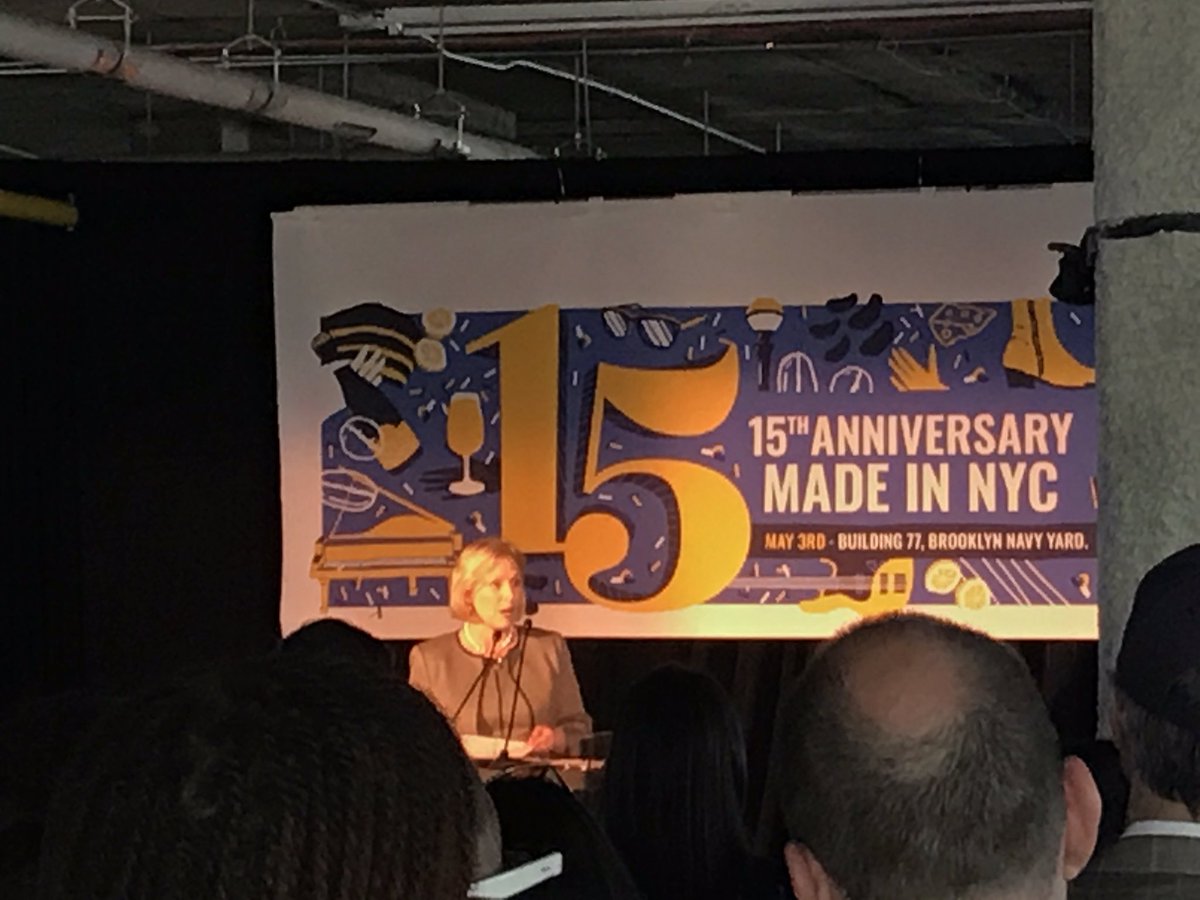 Erika__VG's tweet photo. "Show America what it looks like and I pledge to be with you every step of the way" @SenGillibrand celebrating 15 years of @MadeinNY in great company @BklynNavyYard #SmallBiz https://t.co/Wlq9VsfVXh