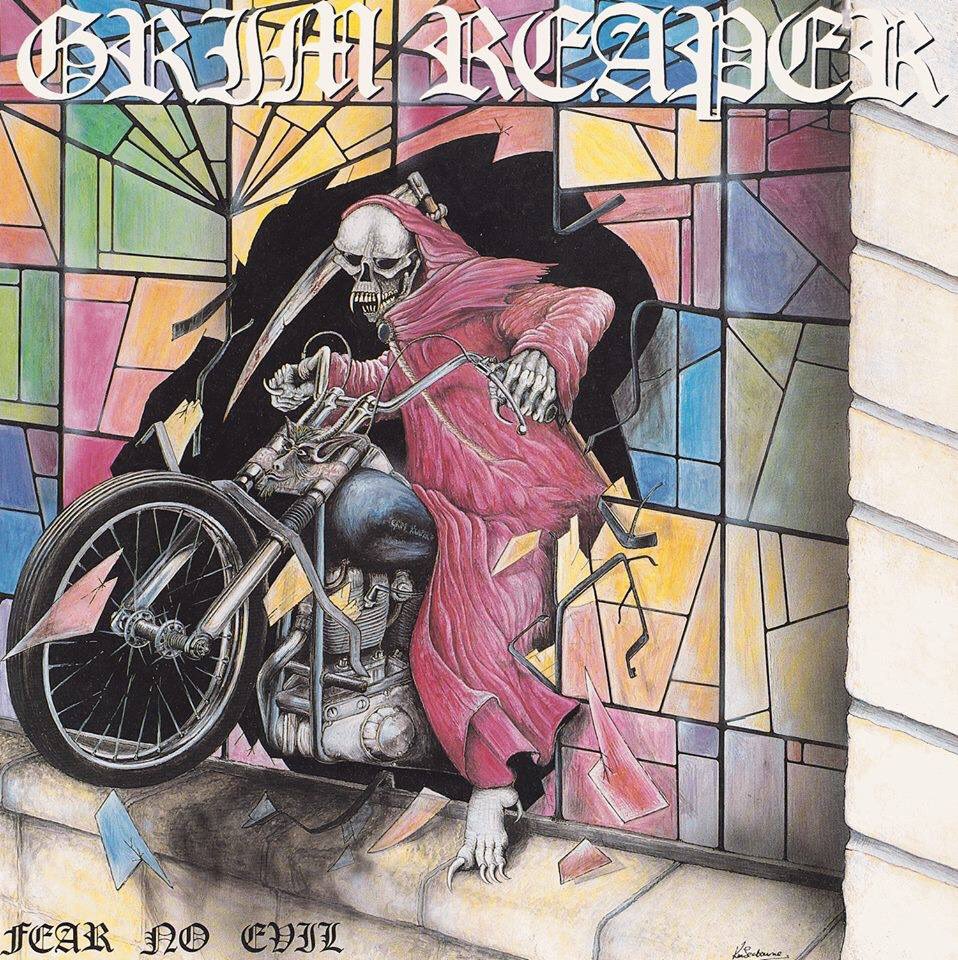 ThisDayInMETAL's tweet photo. May 3rd 1985 #GrimReaper released the album “Fear No Evil” #NeverComingBack #LayItOnTheLine #LetTheThunderRoar #MatterOfTime #HeavyMetal 

Did you know...
The album peaked at number 111 on the @billboard chart. https://t.co/ff3lSsER13
