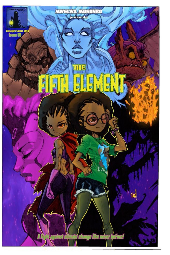 MwelxTax's tweet photo. Today my book #TheFifthElementcomic will be launched!
special thanks to @GermanyinZambia for the support... it's a huge step for Zambian art. https://t.co/UImR4vBY9K
#climatechange #comics #ForesightComics https://t.co/FsSS6Gk2VP