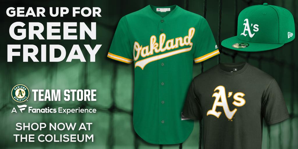 Oakland A's on X: Swing by the Coliseum Team Store and gear up for  #GreenFridays. 💚  / X
