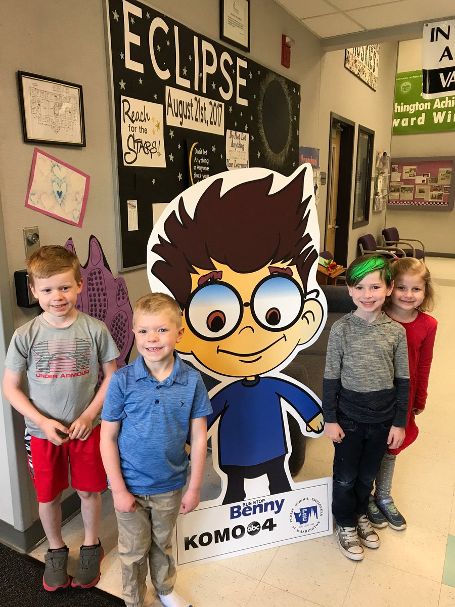 Bus stop Benny showed up at Vaughn Elementary <a href="/VaughnDogTracks/">Vaughn Elementary</a>. Thank you PSE and <a href="/komonews/">KOMO News</a>