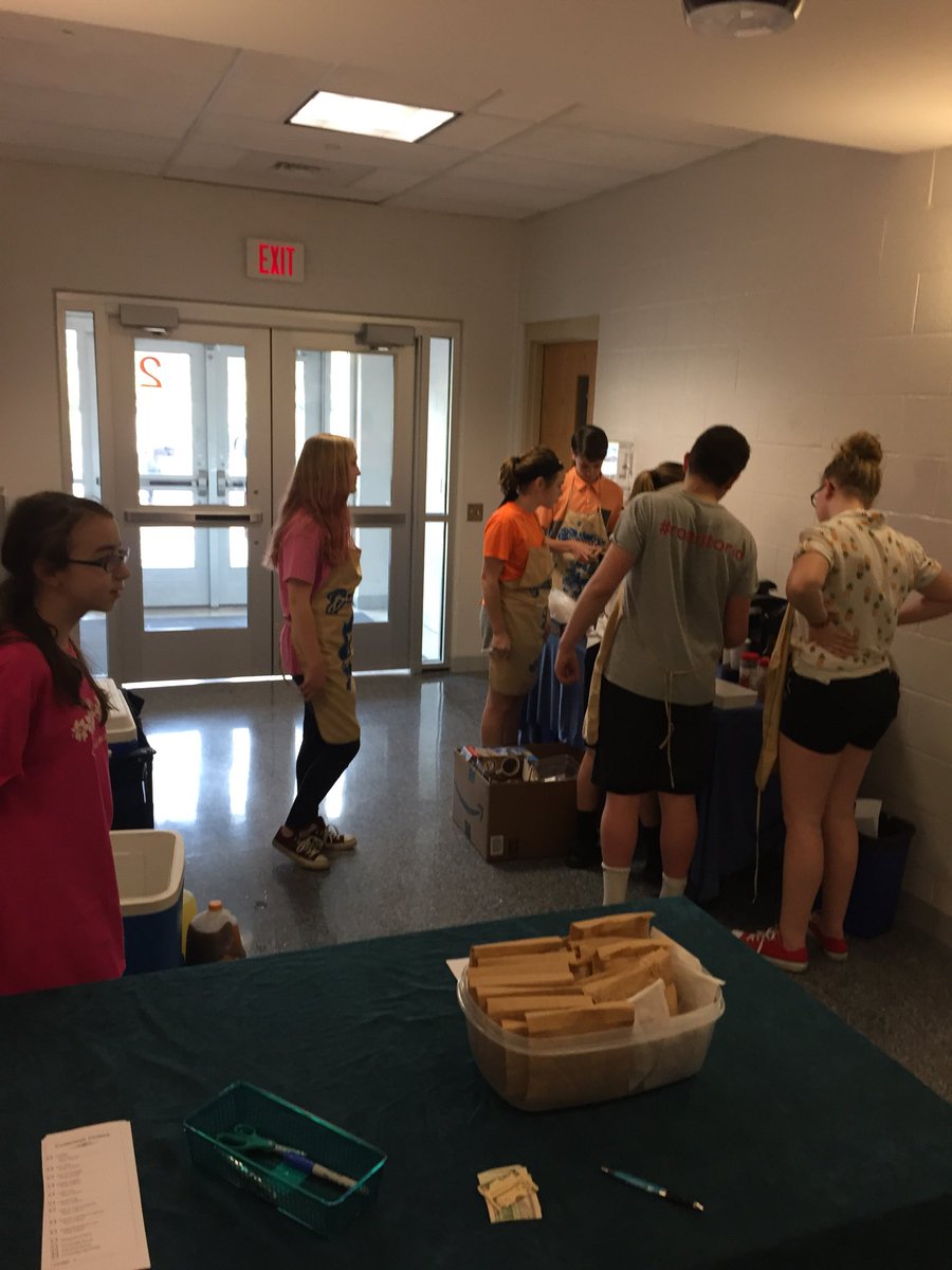 WYASDSupt's tweet photo. Stop by the #wyamsartsfestival2018 and check out Ms. McMullen’s 7th grade Bulldog Brewers!  Great job Everyone! #esedwyasd #wyasd https://t.co/Hy55rygaeg