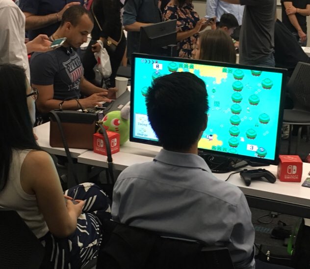 Fabrazz's tweet image. It’s time for @Playcrafting’s #SpringPlay at @MicrosoftNY! Come by and play some SpiritSphere DX! ✌️