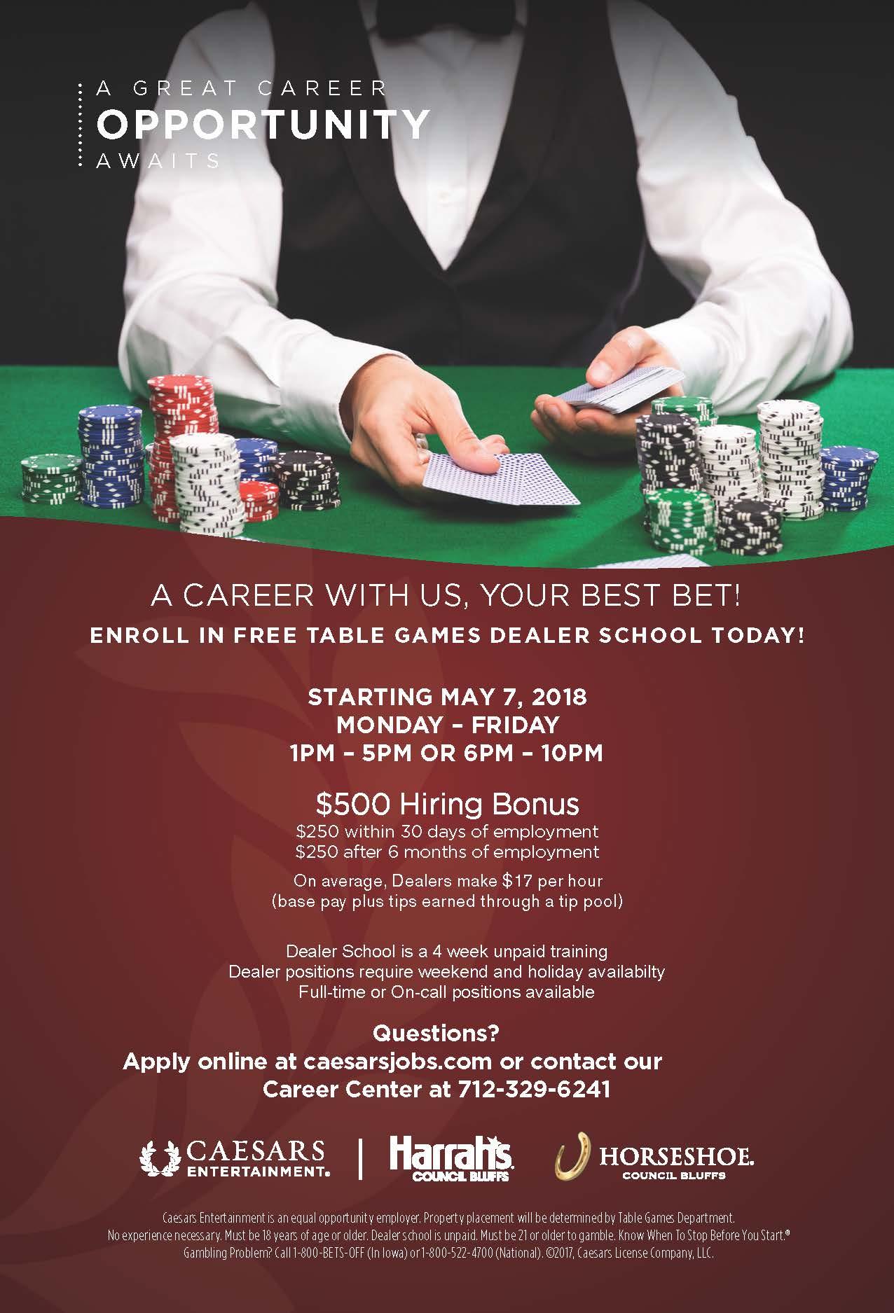 Horseshoe Casino on X: “Don’t forget, our Dealer School starts