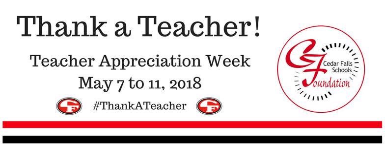 CfcsFoundation's tweet photo. Celebrate Teacher Appreciation Week by saying thanks to @CF_schools active or retired teachers, coaches, mentors, or other special staff person! Notes and/or stories can be sent foundation@cfschools.org or consider a tribute gift in honor or in memory of: https://t.co/PO9oFbkPY9 https://t.co/B0IDcS0dqN