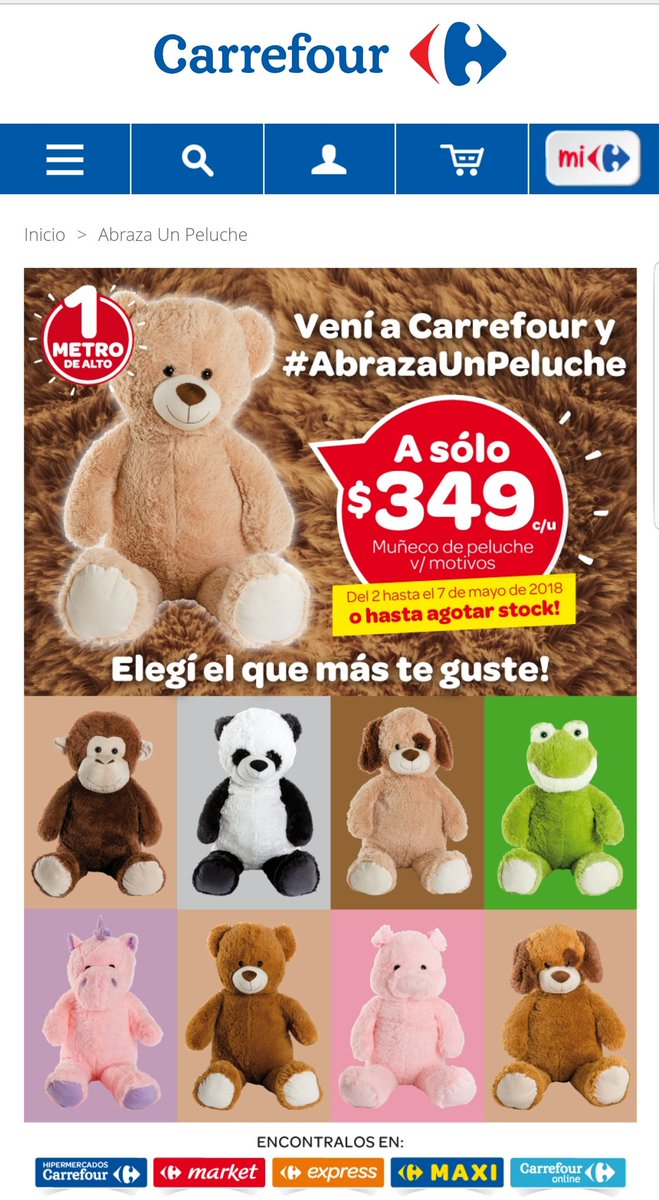 peluches carrefour 2019