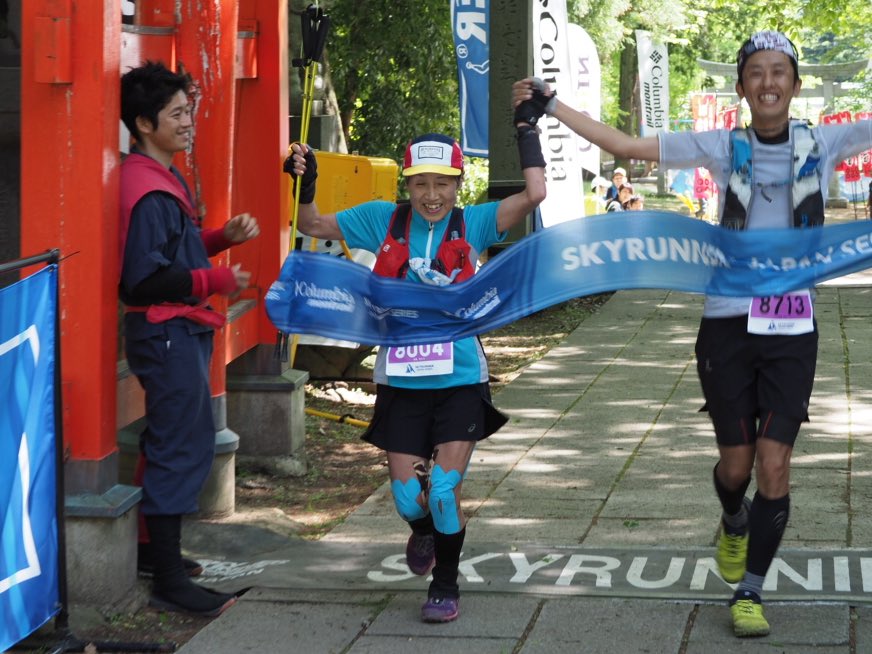 Dogsorcaravan's tweet photo. Our legend, 61 yrs old, Kishiki Suto is the 5th female finisher of female Ueda Skyrace 25k, 5:41 elapsed. 75min back of Takamura. #UedaVK https://t.co/2onj4faUUC