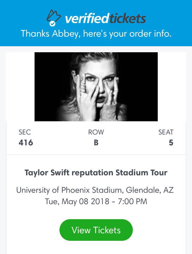 swiftlycleann's tweet image. Hey everyone! I’m selling one ticket to the rep tour Glendale (opening night) for $65 
Message me if interested/RT to help spread the word!!!