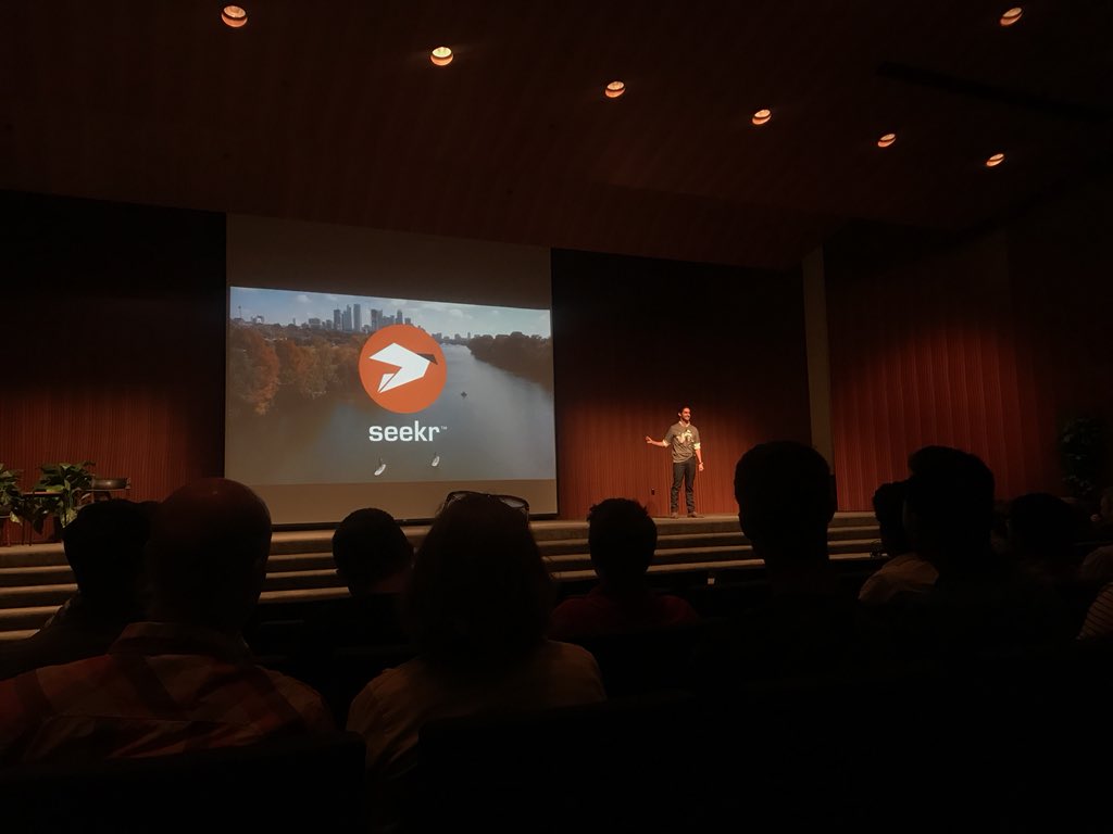 LonghornStartup's tweet photo. Do you ever want a new, interesting experience, but you don’t know what to do? @seekr gives you access to one of a kind experiences. #demoday2018 #UTdemoday https://t.co/CnjO8PRSkV