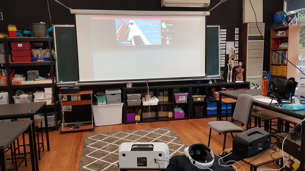 LEANdotGroup's tweet photo. All ready for our #Apollo11 #VR experience. One small step to engaging primary school students in #STEM @DETVic @CSIROnews #Lean https://t.co/dIg7gl4plh