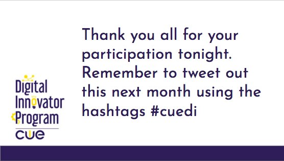 CUEIEC's tweet photo. Thank you all for your participation tonight. Remember to tweet out this next month using the hashtags #cuedi https://t.co/KiMe24YiIJ