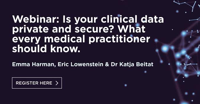 KatjaBeitat's tweet photo. Is your clinical data secure? Join the free webinar presented by @InfoInnovate Tego Medical Indemnity Insurance and Barry.Nilsson Lawyers.  Register now at https://t.co/sNxL7hmZoB https://t.co/mfWEHEWIW7