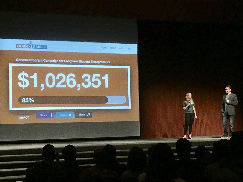 RNAeatsbugs's tweet photo. UT #studentstartup @utgenesis announces raise of $170k in 24hrs to support #student #startups.

24hrs later they’ve raised $1M+ to make @UTAustin THE school for #Entrepreneurs. 

@JoshuaBaer @databrett @UT_KelleherCntr @LaunchPad_UT @LonghornStartup #DemoDay2018 #UTdemoDay https://t.co/WAObOoiPrW