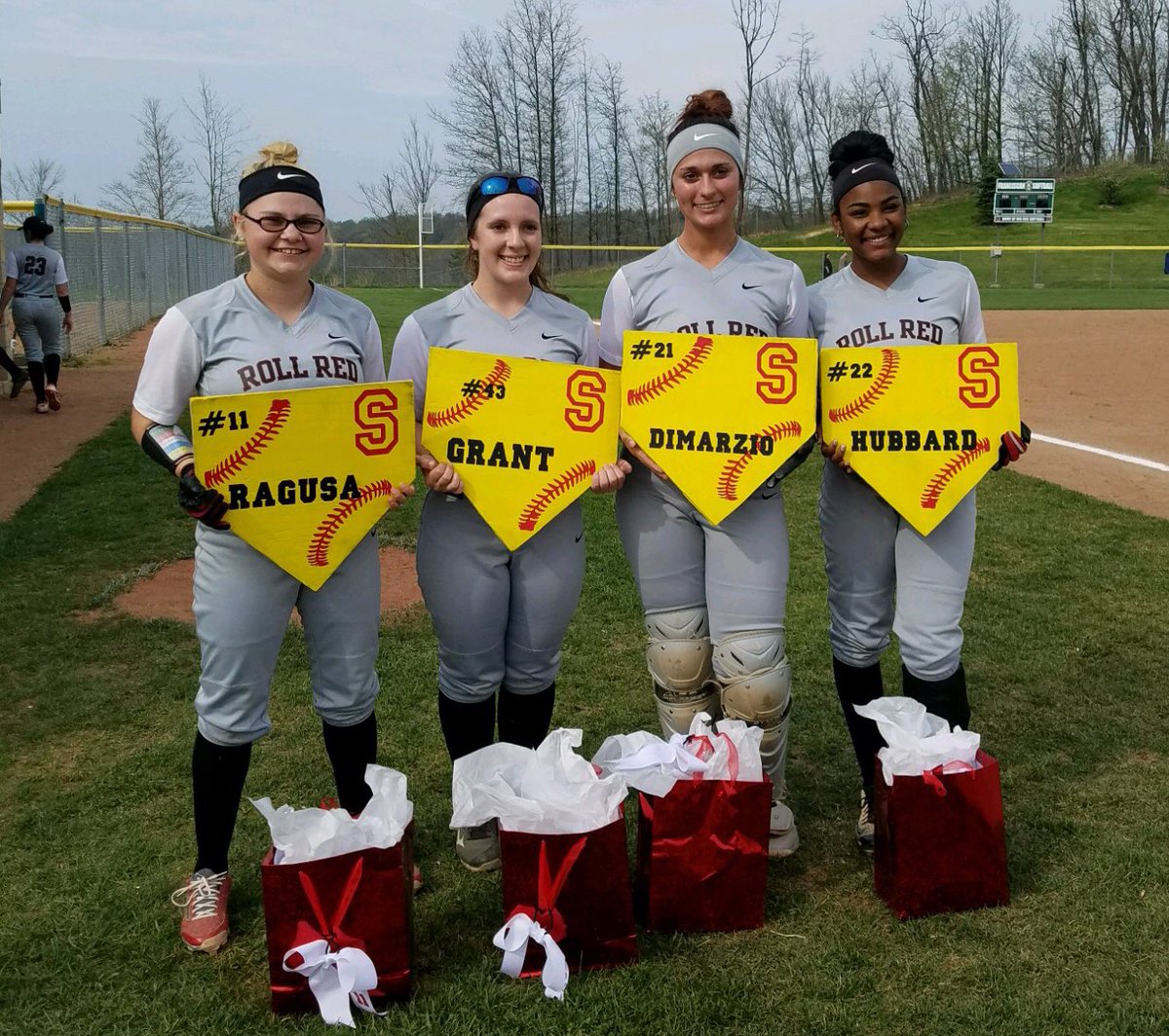 Thank you senior softball players (Seana, Melinda, Kamron &amp; Jaliyah) for everything you did for Big Red. We are going to miss you. #BigRedProud
