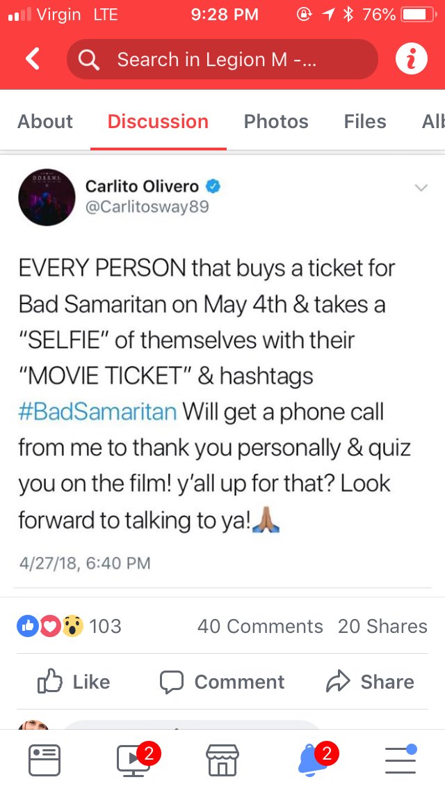 pammieluccia's tweet photo. @Carlitosway89 I’m a day early, but I looooooved you so.... #BadSamaritan https://t.co/WfbDOR8748