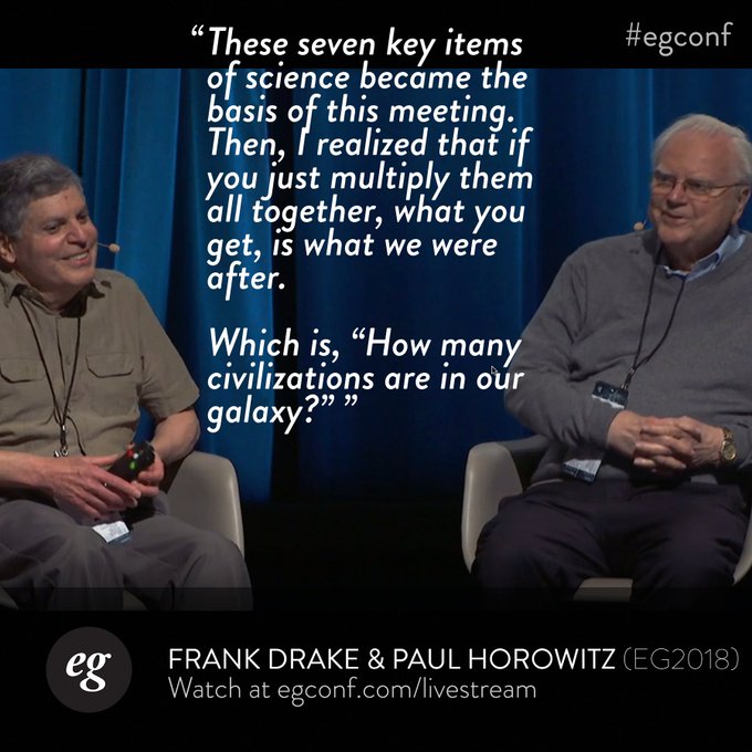 Frank Drake and Paul Horowitz enlighten us on the search for extraterrestrials! #egconf https://t.co<a href="/tag/egconf"class="tags"><span>#egconf</span></a>