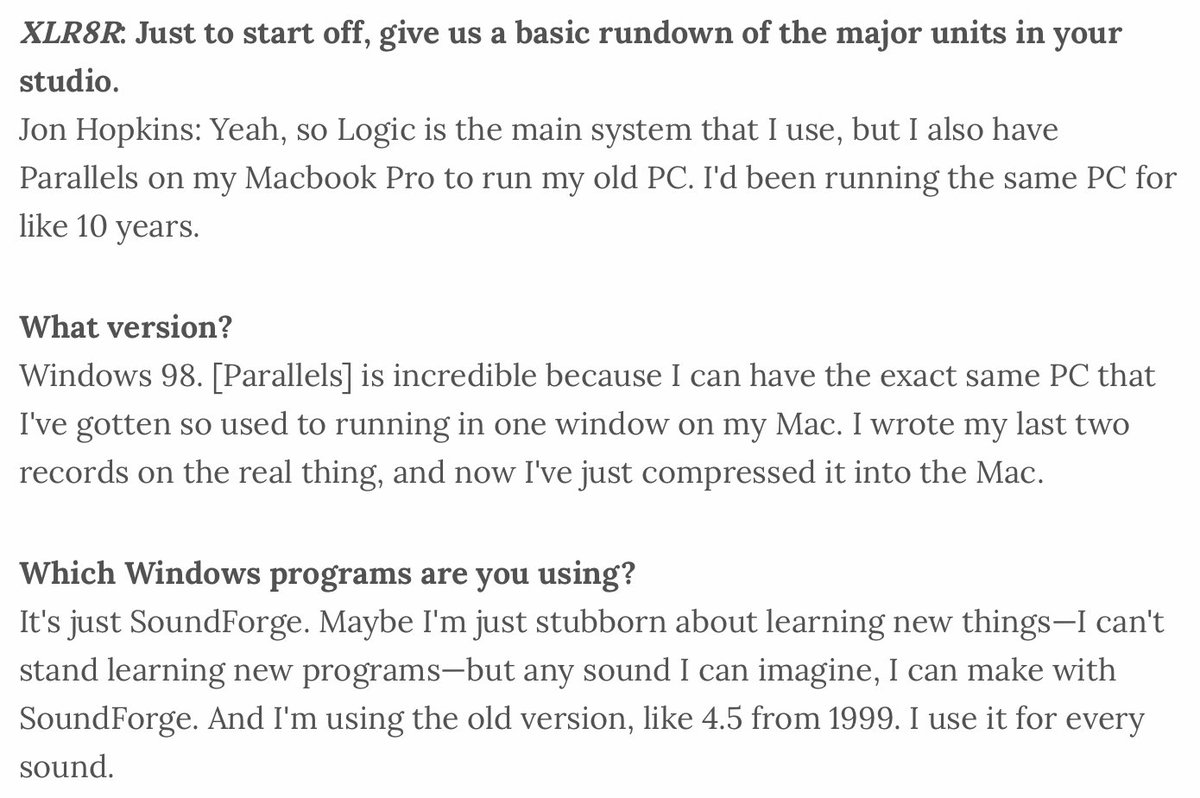 Singto Conley On Twitter Jon Hopkins Uses A Windows 98 - 