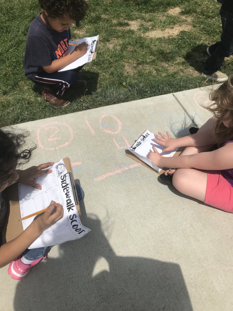 MrsC3020's tweet photo. When it’s too nice to do math inside... we head outside for a sidewalk scoot to practice! #firstgradebestgrade #stilllearning #springinky #teacherlife #ilovemyjob https://t.co/377rJbrJrr