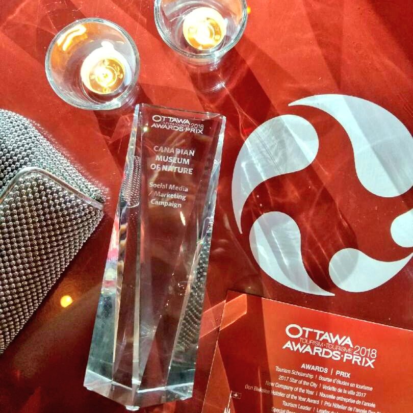 ldemsto's tweet photo. Highlight of the #OTawards: accepting the Social Media/Marketing Campaign of the year w @johnswettenham on behalf on the @MuseumofNature https://t.co/TOzlGie2WZ