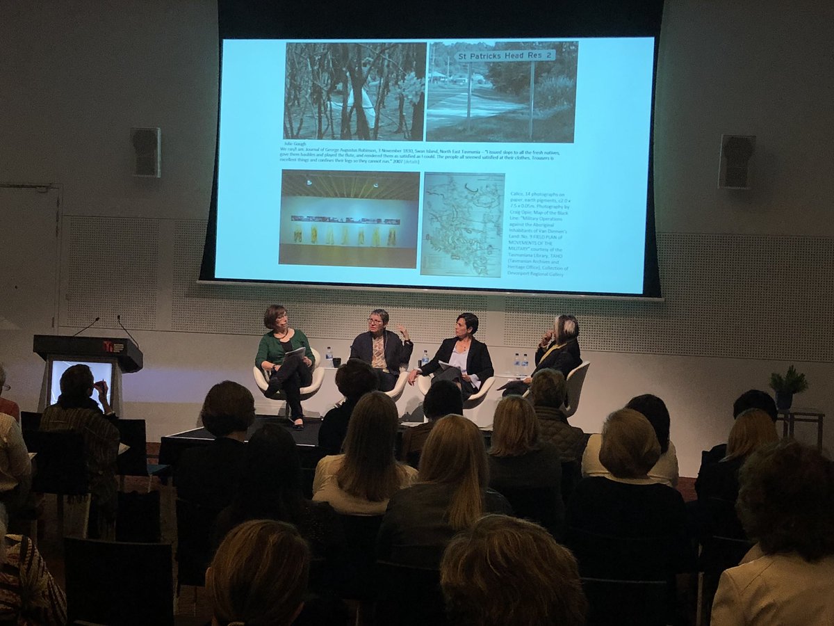 iwfaustralia's tweet photo. @IWFglobal hosts a controversial conversation acknowledging that when Aboriginal Art is framed in a museum or gallery, the Aboriginal story is also framed. Curator Carly Lane advocates the need to be on the inside in order to make change. #IWFDownUnder #IWFLeadChange https://t.co/uChYdyPq2J
