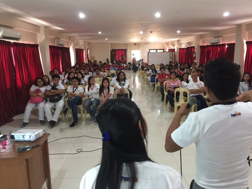 psorphil's tweet photo. Yzha Villegas and Melvin Carson talking what is psoriasis to the students of Emilio Aguinaldo College - Cavite Campus.

#PsoriasisAdvocacy
#PsoWhat #SomeoneYouKnow 
#PatientJourney
#CampusCaravanOfHope
#PsorPhilYouth2018
#PsorPhil #Psoriasis https://t.co/ExHYyRKbmL