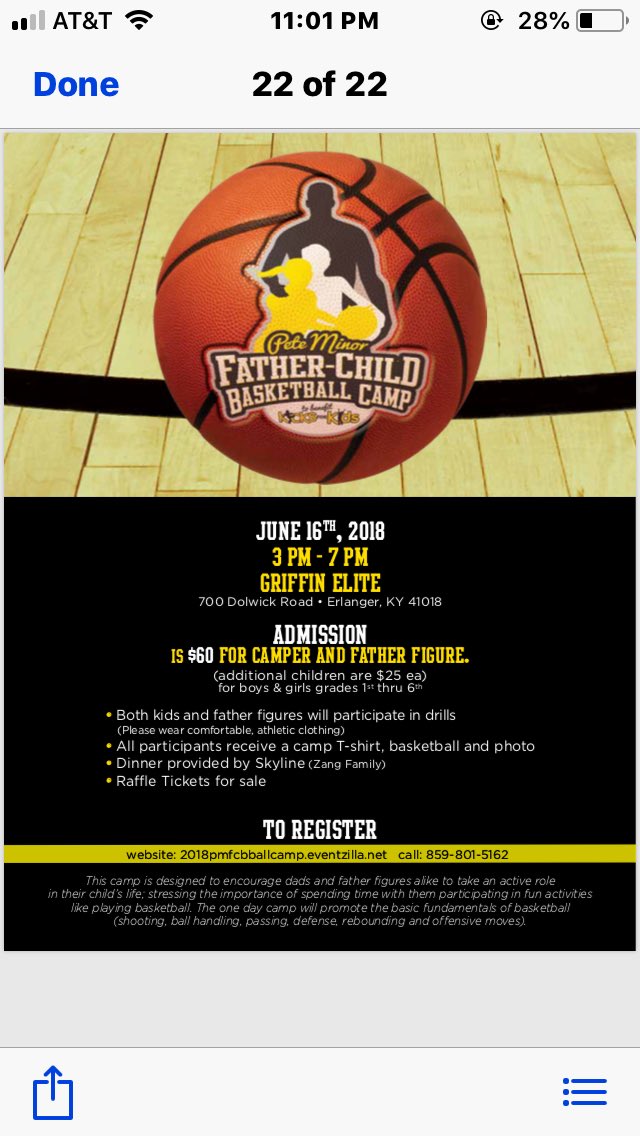 6th Annual Pete Minor Father / Child Basketball Camp. June 16. Sign up at 2018pmfcbballcamp.eventzilla.net   Participates receive photo with dad, a basketball, t-shirts, Skyline Chili. Guest speaker is Byron Larkin, former Xavier Hall of Famer. <a href="/AdamJBaum/">Adam Baum</a> <a href="/MoEgger1530/">There's no reason to follow this feed.</a> <a href="/JamesRapien/">James Rapien</a> <a href="/NCHSup/">Eugene Blalock jr</a>