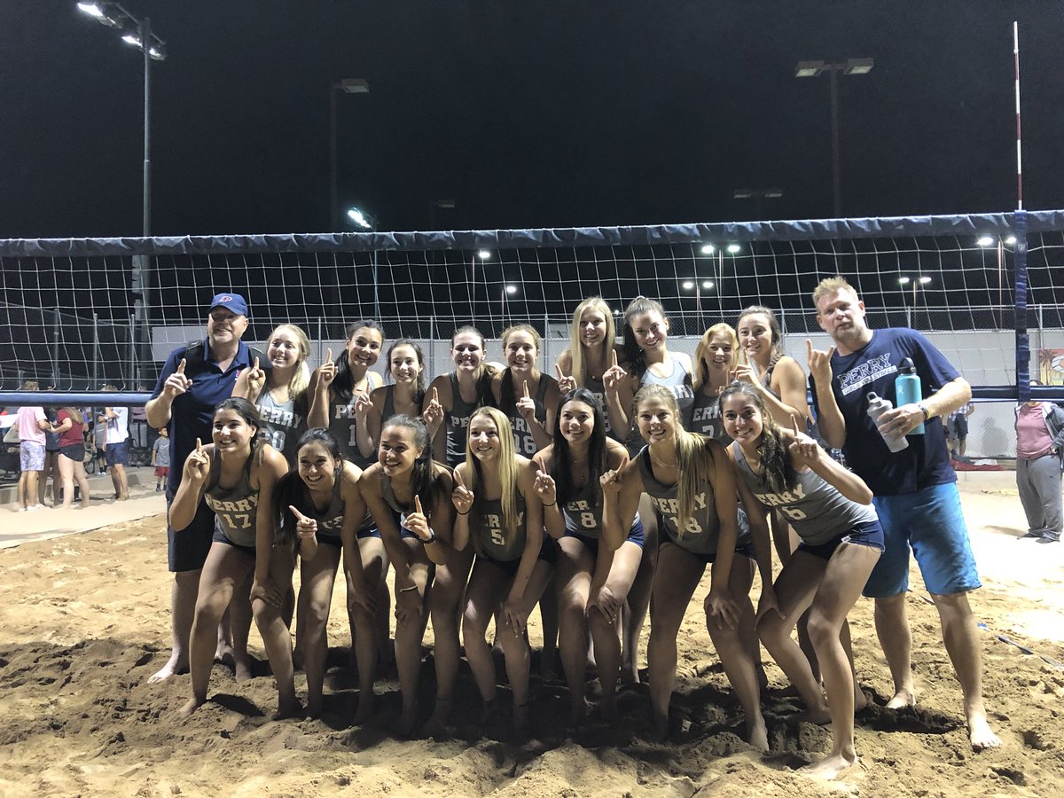 perry_pumas's tweet photo. State Champions - Beach Volleyball!  1st ever in Beach and 2nd State Championship for Perry in any sport! https://t.co/bsbD7blmen