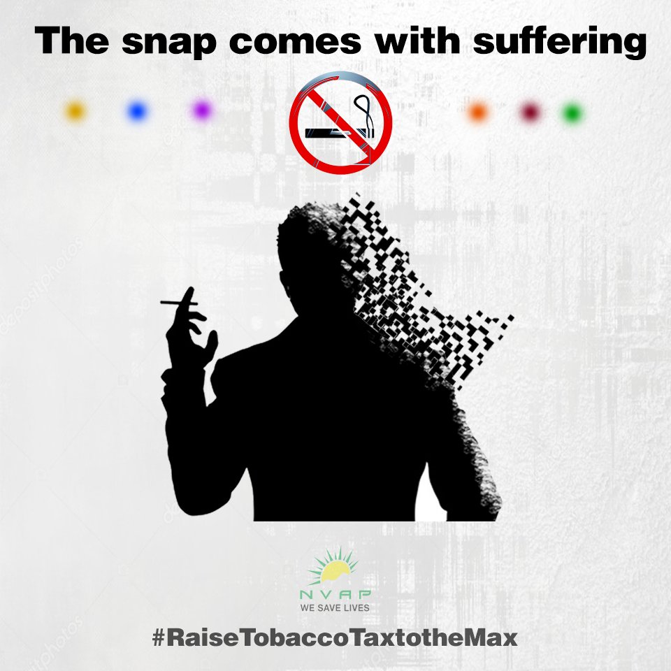 Unlike Thanos smoking lets you suffer slowly from cancer, heart attack and other diseases. It is time to raise tobacco taxes. 

#AvengersInfinityWar 
#SmokeFreePh
#SavingLives
#RaiseTobaccoTaxtotheMax