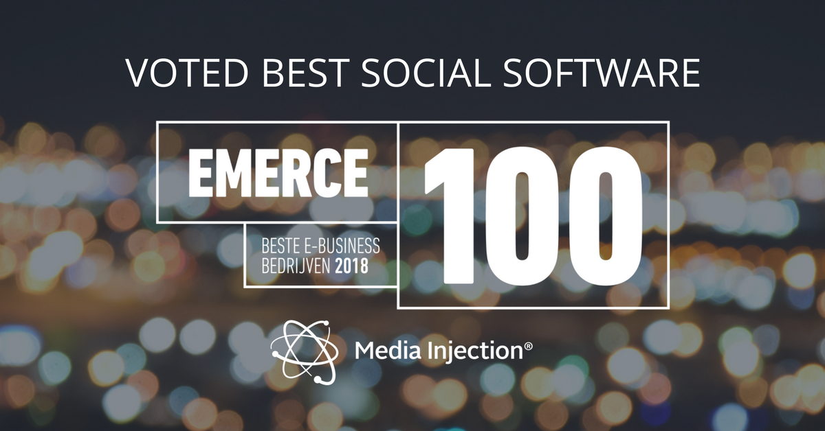 Media Injection has been voted Best Social Software in the Emerce 100 rankings! Find out more here! mi8.ly/r794g0