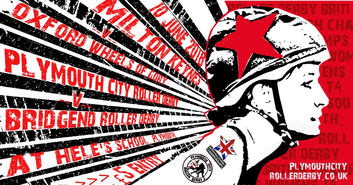 PlymouthCityRD's tweet photo. Derby alert! PCRD are hosting the #BritishRollerDerbychamps Tier 4 South Double Header on 10th June 10-4 - coming? Tickets here https://t.co/LImpRI20oo #plymouth #rollerderby #teamgoals #teamsports #derbystrong #ukrda #pcrd https://t.co/XWUnEqYmxl