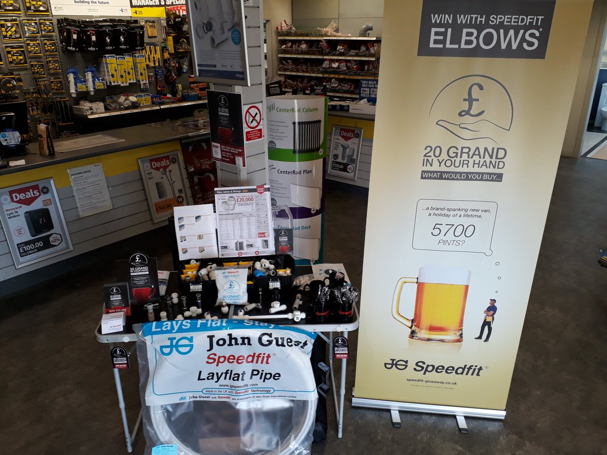 MattSmithRWC's tweet photo. Great to spend the morning with @WolseleyUK Cheltenham yesterday.
When purchasing promo bags of 15mm Speedfit Elbows you could win £20k and Tech bundles up to £1k. Ask in branch for more details. #20kinyourhand #Layflatpipe #UnderfloorHeating https://t.co/CpGDVnPhn9