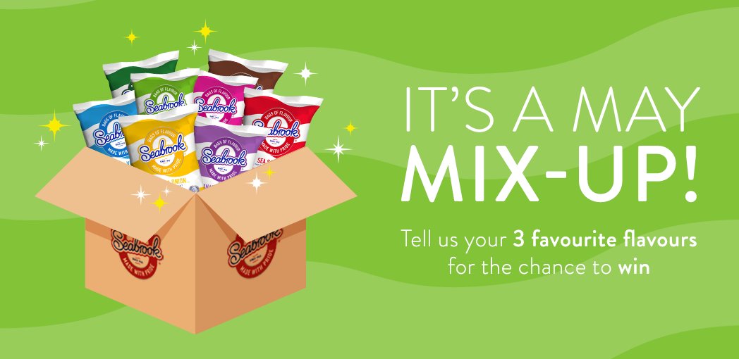 SeabrookCrisps's tweet image. It&apos;s a May Mix-up !! RT &amp;amp; Follow  for the chance to #win your dream box of crisps (UK Only) #freebiefriday