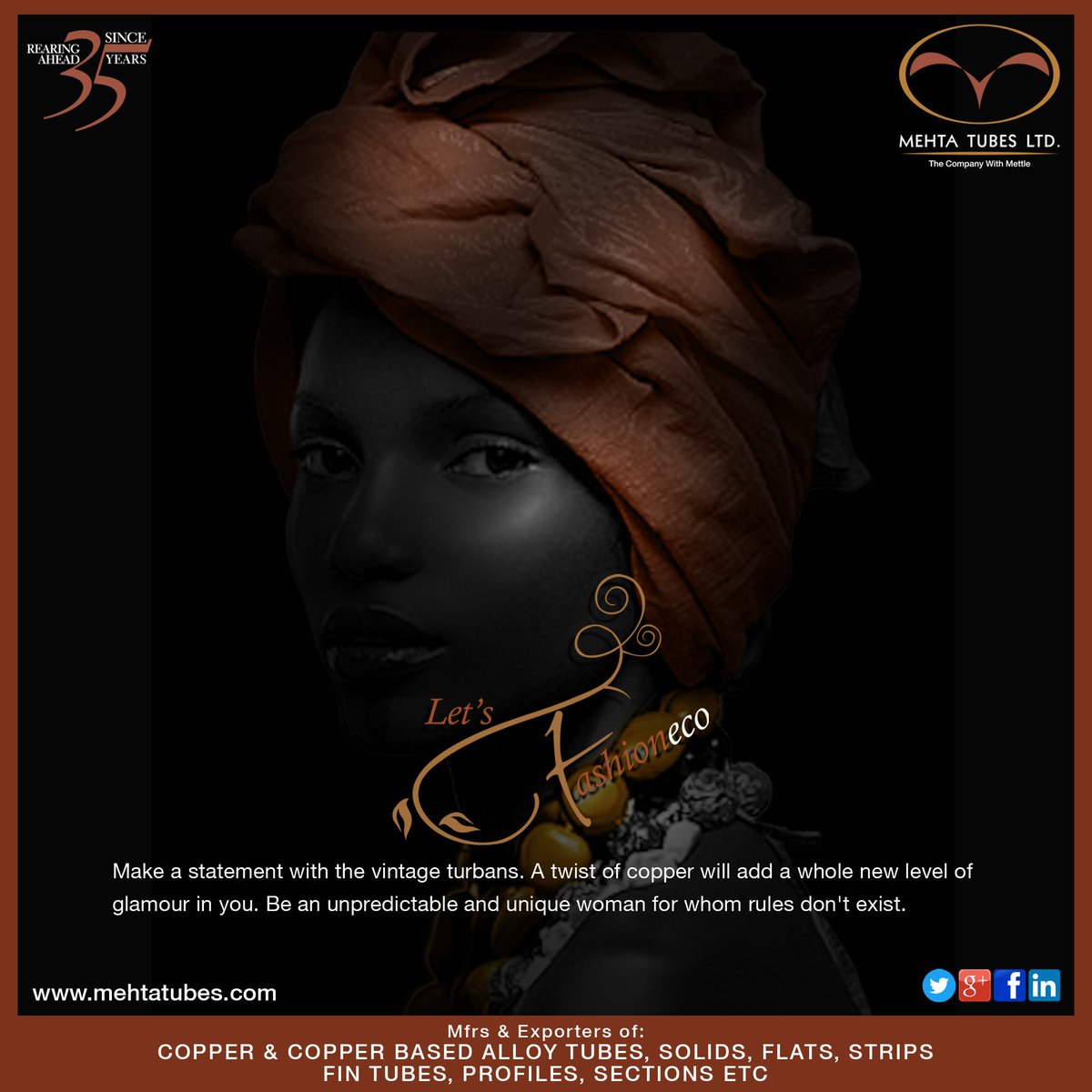 mehta_tubes's tweet photo. Let's #FashionEco...

Visit us on : https://t.co/94zCSslbjC

#Mehtatubeslimited #india #mettleindustry #copperandcopperalloys #medicalgas #plumbing #acr #mettle #mexflow #global #mettleking #carbonfree https://t.co/jWDj9BF6vC