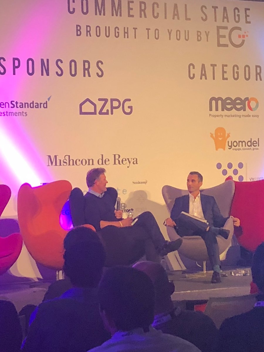 LocaleLtd's tweet image. Guy Windsor Lewis, our CEO, speaking on the Commercial Stage at #proptech18 with John Redfern, Director at @Savills.