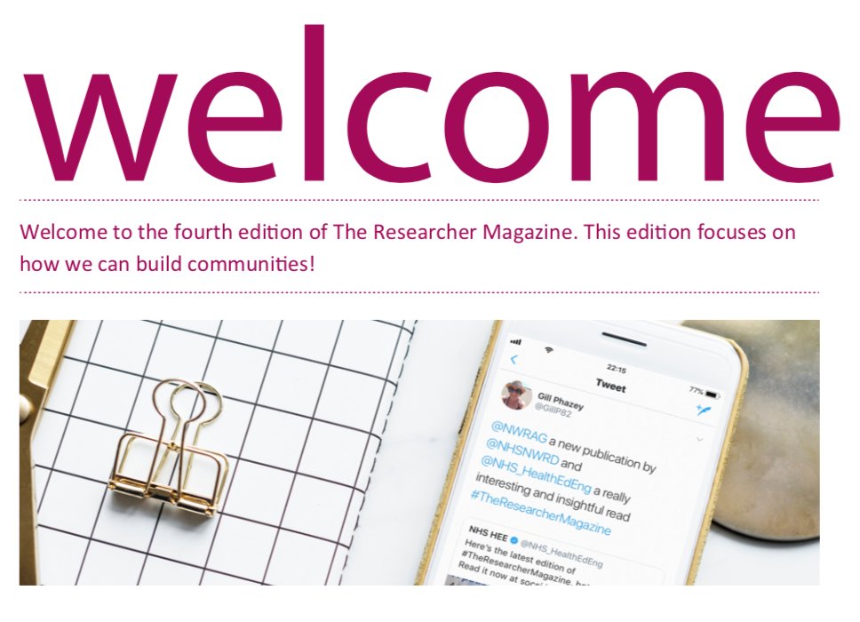 NHSNWRD's tweet photo. Have you got your head down trying to write a paper, feeling a bit lonely and isolated, well join #TheResearcherMagazine community today!
https://t.co/GS8pEVriZ9 https://t.co/Ba8lfLzK2q