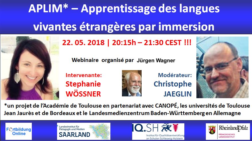 wagjuer's tweet photo. #Globinaire: APLIM – #Apprentissage des #langues vivantes étrangères par #immersion avec @petiteprof79 et @chrisjaeg @cafepedagogique #TICE #twitterfle #FLE     https://t.co/NaVy7LnY6g Inscription: https://t.co/F7KzJlYpw4 https://t.co/ApTpBJ2bR4