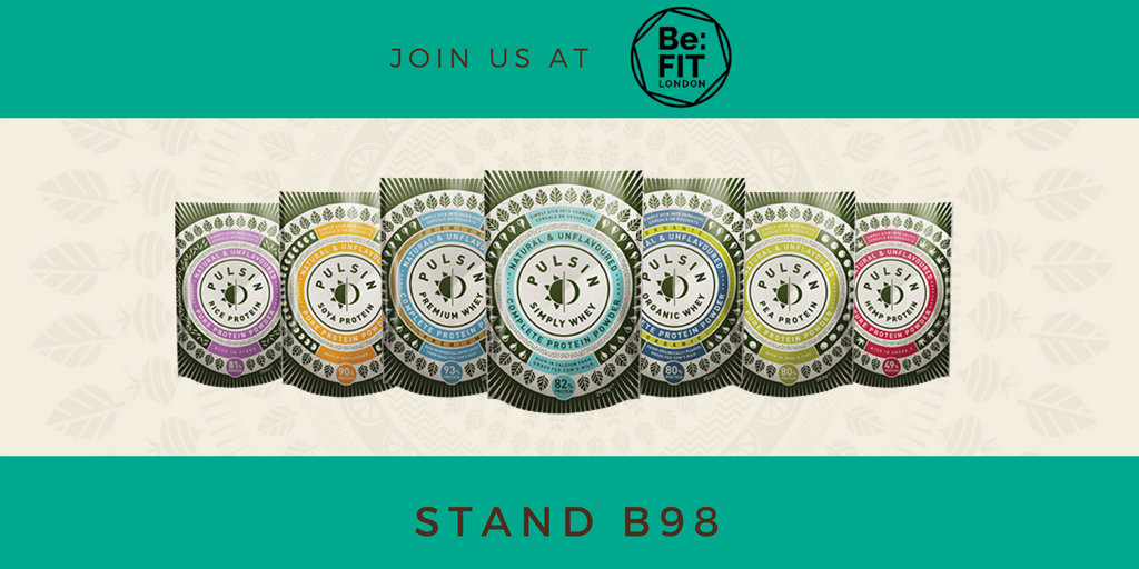 pulsinhq's tweet photo. Using Protein Powder in dishes pre and post #workout is a great way to get a #protein hit and help your bodies natural recovery. Learn more today @BeFitLondon stand B98 #befit2018 https://t.co/ALwt7QgN0H
