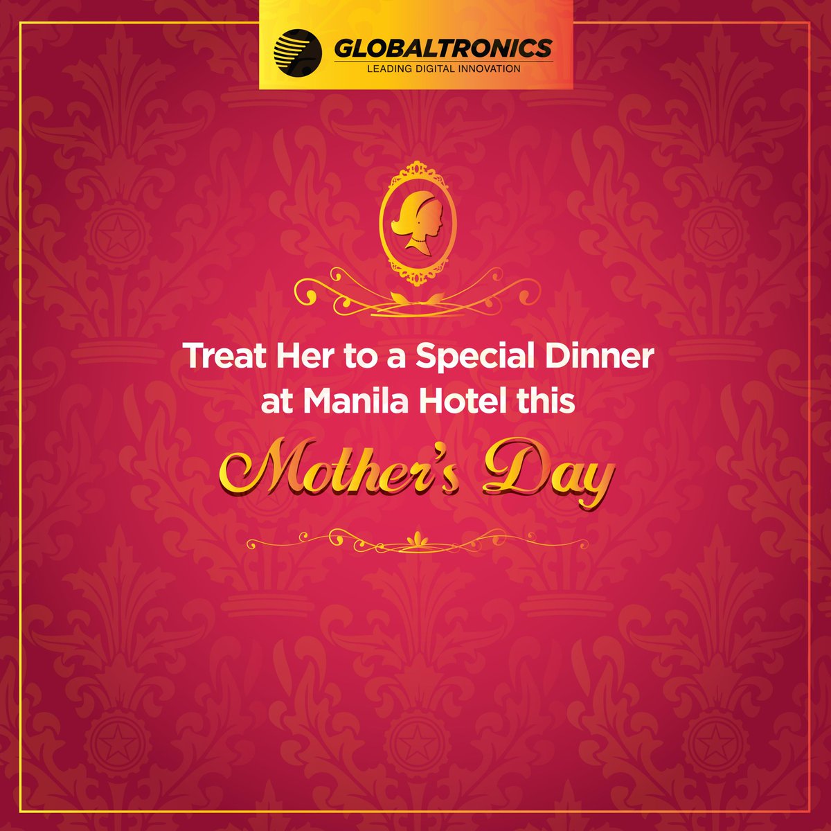 NDAAPhilippines's tweet photo. Treat your mom a dinner for two at Manila Hotel this Mother's Day! 

Visit https://t.co/HerwambMR4  to know how. Hurry

#Mothersday #treatyourmom #ilovemom #manilahotel #Globaltronics #LeadingDigitalDisplayInnovation https://t.co/booZETvgAP