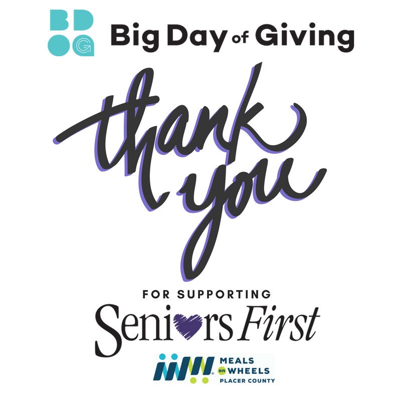 We are proud to be apart of this great day of giving and lucky to live in such a supportive region. Thank you to everyone who helped make it a BIG day for seniors. We are grateful for you! 

bigdayofgiving.org/seniorsfirst