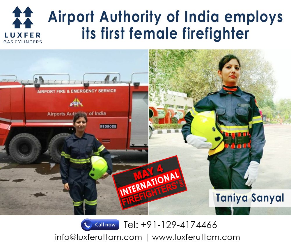 luxferuttam's tweet photo. Firefighters dedicate their lives to the protection of life and property. Congratulations to Taniya Sanyal for becoming the first lady firefighter of #AAI. May this be a start of an inspirational story for all aspiring women. #FireFightersDay https://t.co/AT4be7J9kG