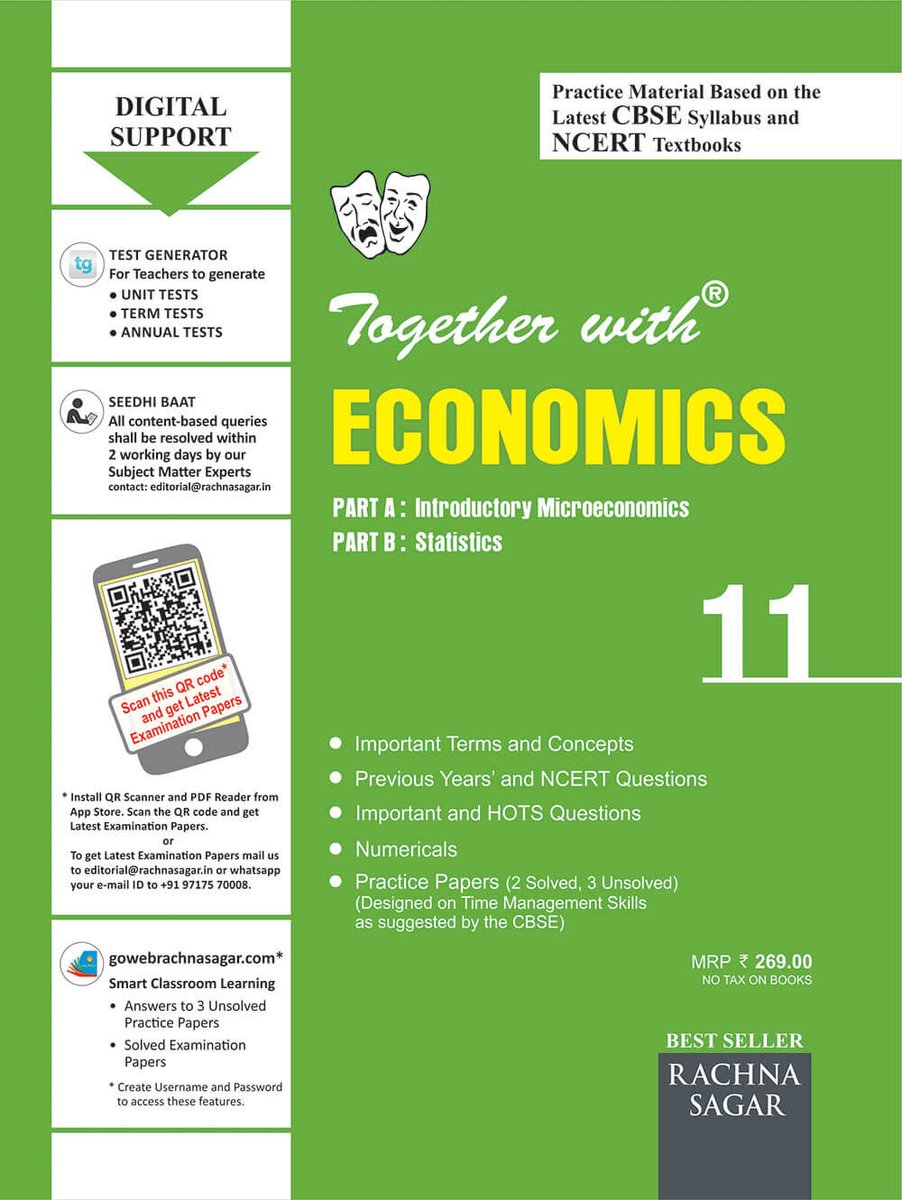 Rachna Sagar Pvt Ltd Fresh Syllabus Book Together With Practice Material Economics For Class 11 I Introductory Micro Economics And Ii Statistics T Co 091cd9fyld T Co Ouosb4o0vd