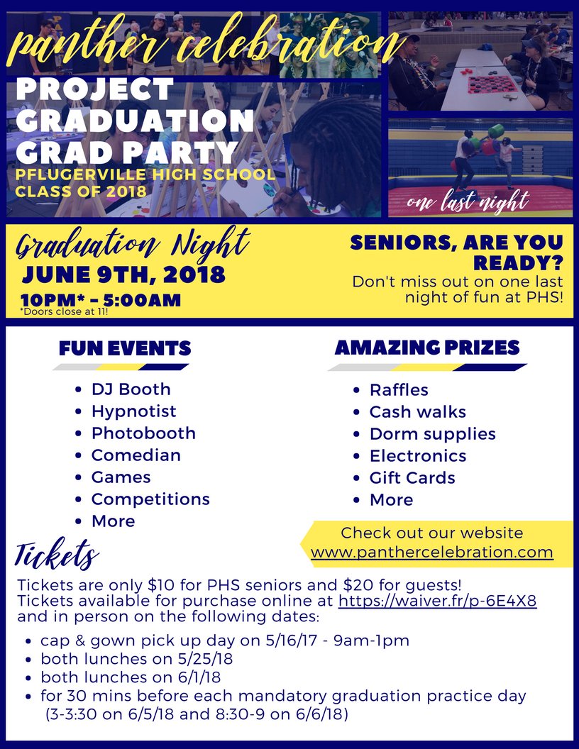 PC2K18's tweet photo. Seniors, here is more info on Panther Celebration including the dates to purchase tickets in person! https://t.co/5TNkMHbiit