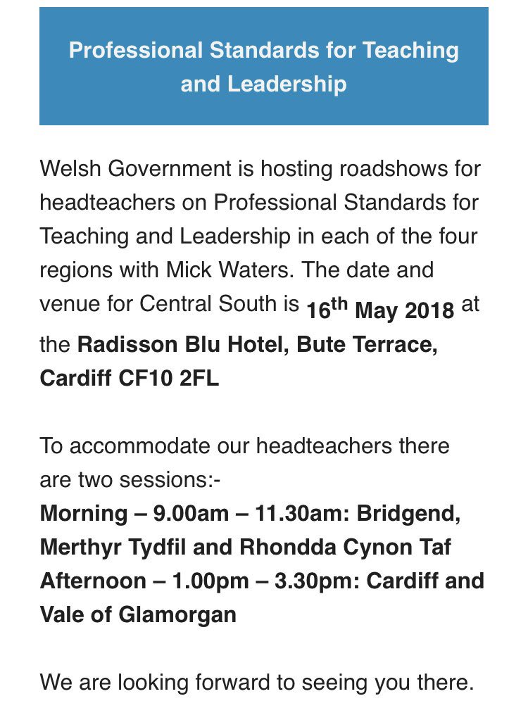 CSC_Addysg's tweet photo. WG roadshow on the Professional Standards- for Headteachers in CSC- don’t miss it! #creatingtheclimate https://t.co/e6ImzQj7Ua