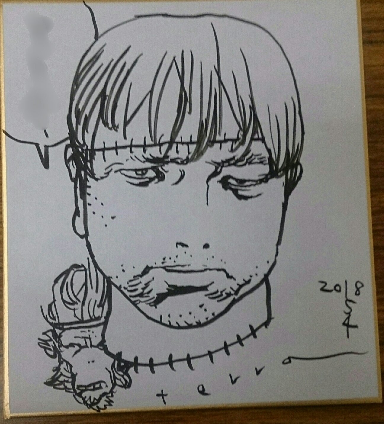 تويتر B B على تويتر ラブサミ 寺田克也 寺田克也先生に似顔絵を描いていただく もれなくフランケンシュタイン風になる との事でしたが かなりの強面に描いていただきました 下の方に 大猿王 の悟空が ありがとうございました T Co