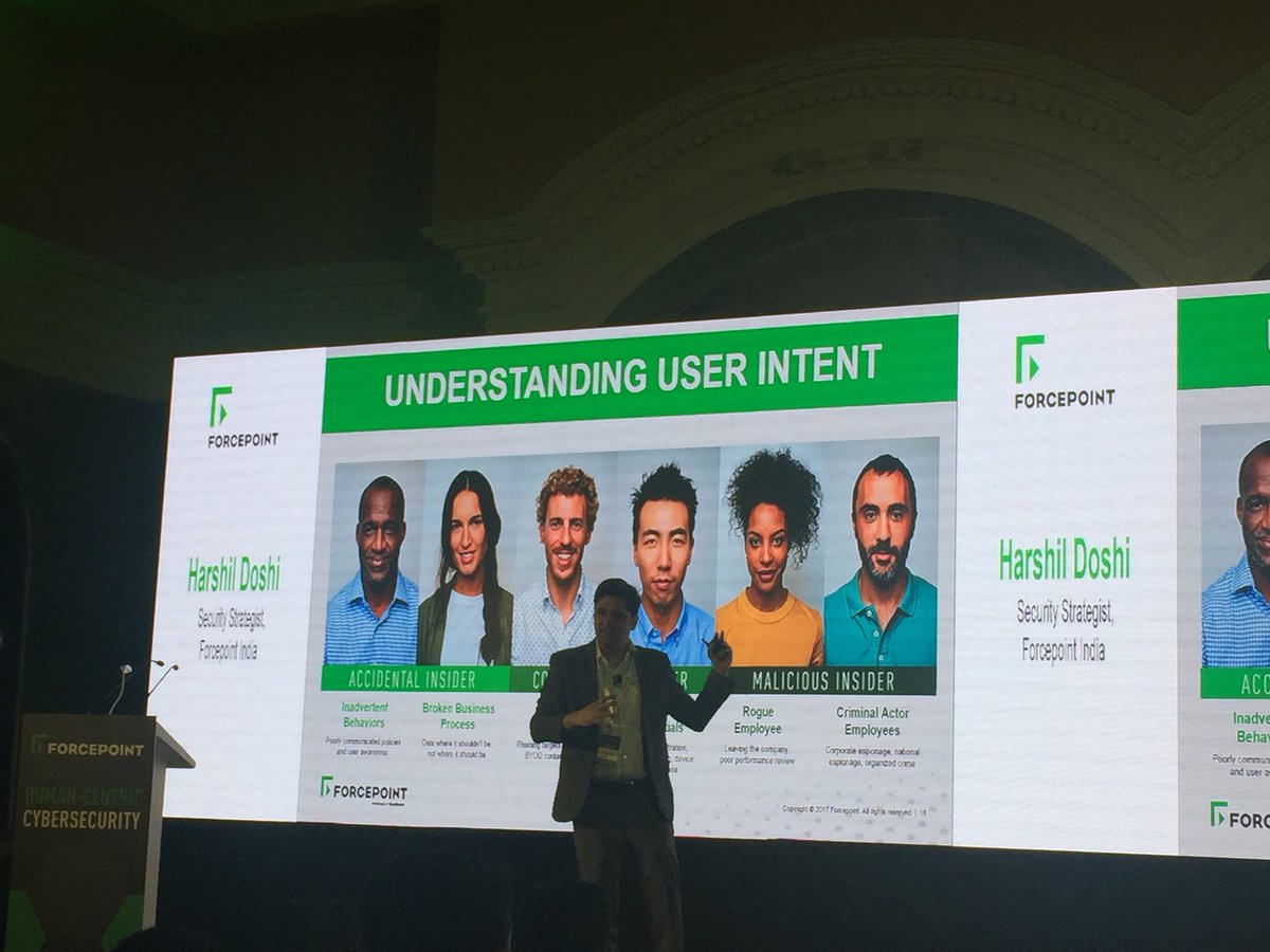 sanmukherjee's tweet photo. Need of the hour to keep a tab of Accidental, compromised, malicious insiders  #FSEday2018 #forcepoint @Forcepointsec https://t.co/D1NiVkuv5m