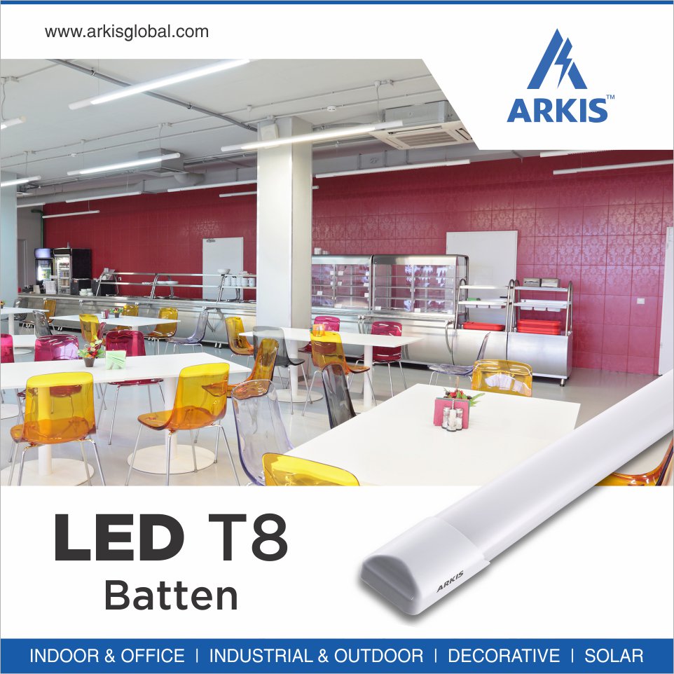 Get a Arkis high lumen Led T8 Batten Save Energy and brighten up your surrounding. It is ideally suited for Household and Offices.