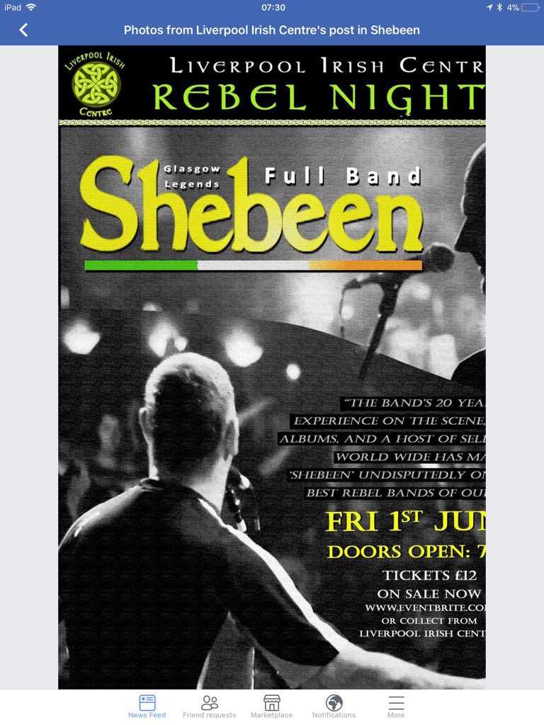 LiverpoolIC's tweet photo. Excited to bring you our most requested rebel band ever so you’d better come! @shebeenofficial  https://t.co/tdG1HWIz8u and yes it’s Full band ☘️🇨🇮 https://t.co/lohOOjrLFM