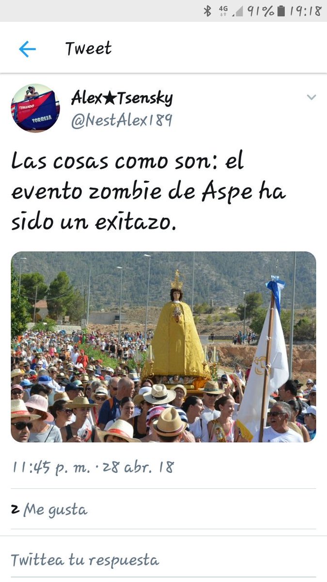 Parece que nuestras tradiciones no le gustan mucho, al menos, que las respete.
#Aspe