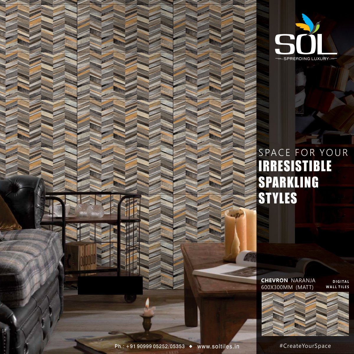 SolTileOfficial's tweet image. #CreateYourSpace for your Irresistible Sparkling Lifestyle..
Chevron Naranja : 600x300mm (Matt) : Wall Tiles
#SolTiles #Interior #Lifestyle #WallTiles #Brand #HomeDecor #Luxury