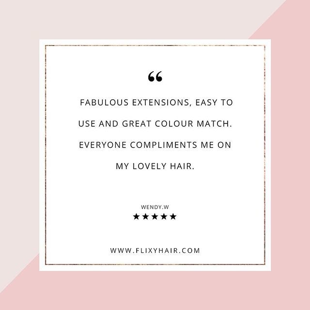 FlixyHair's tweet photo. We use a special multi-tonal shade system for a beautiful natural result. This enables the hair to blend seamlessly with your own, even if your shade is slightly different. ⭐️ Thanks Wendy for sharing your review with us! 💋#flixyhair No glue, no clip… https://t.co/Hs9L2YpaAu https://t.co/p6VywJ5nIe